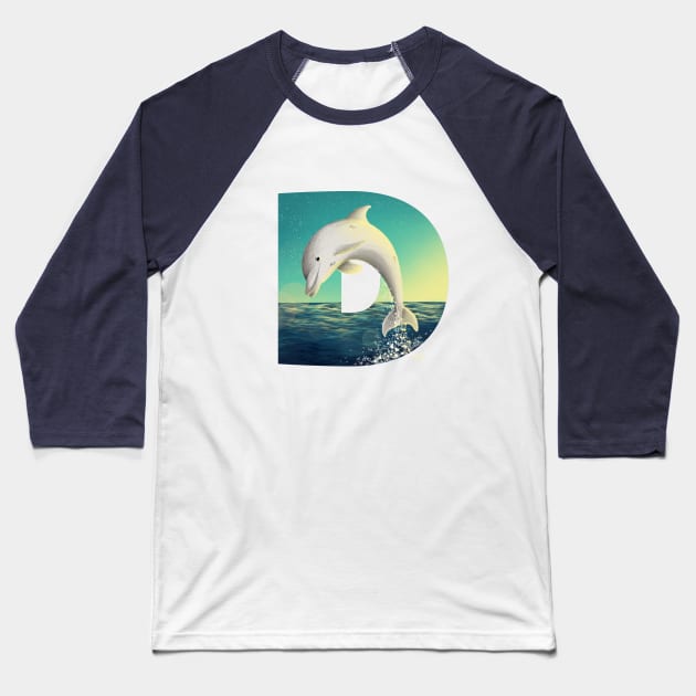 Dolphin Baseball T-Shirt by vero.e.a